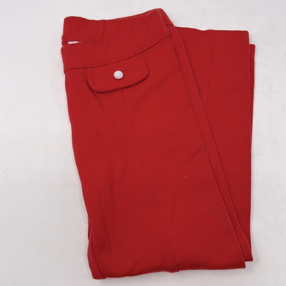 Janie & Jack Red Pull On Elastic Waist Front Pocket Pants Girl’s Size 4